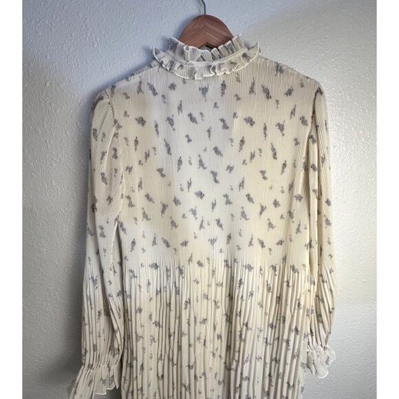 GANNI Pleated Georgette Midi Dress Sz 36/M Feminine Whimsical Cottagecore - Picture 8 of 16